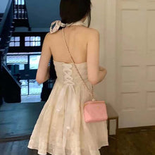 Load image into Gallery viewer, Korean Kawaii Strap Dress Women Bandage Backless Casual Sexy Mini Dress Female Summer 2021 High Waist Chic Party Sweet Dress