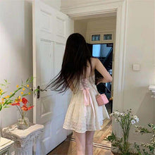 Load image into Gallery viewer, Korean Kawaii Strap Dress Women Bandage Backless Casual Sexy Mini Dress Female Summer 2021 High Waist Chic Party Sweet Dress