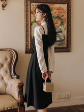 Load image into Gallery viewer, Korean Loose Casual Ladies Black Long Sleeved Midi Dress Autumn Black Stitching Shirt Retro Dresses Y2K Women&#39;s Clothing 2021