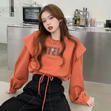 Load image into Gallery viewer, Korean Style Letter Print O Neck Sweatshirts Women Loose Casual Long Sleeve Pullover Hoodies Women Autumn 2022 New Fashion Tops