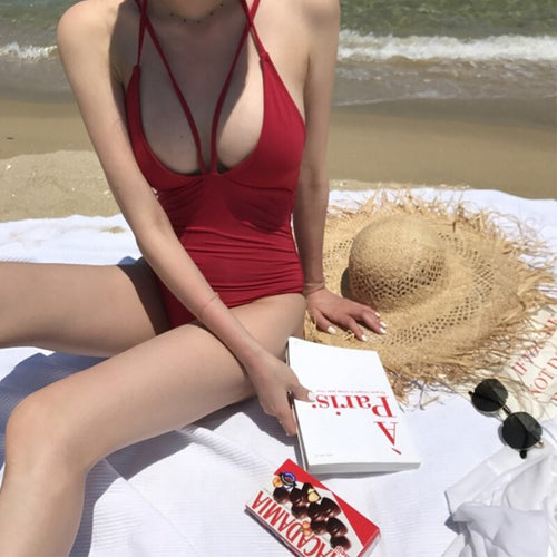 Korean Style One Piece Swimwear Solid Swimwear Push Up Swimsuit High Quality Bathing Suit sexy Monokini Beachwear 2020 New