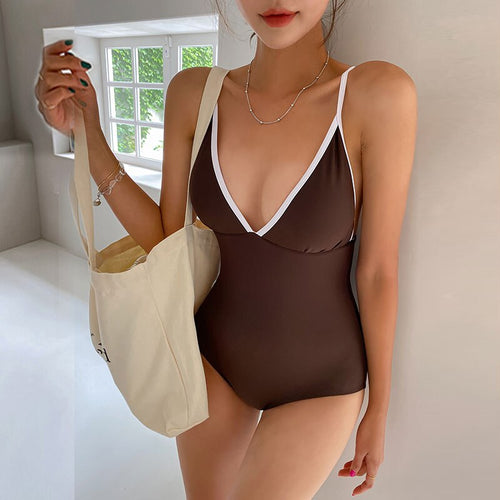 Korean Style One Piece Swimwear Solid Swimwear Push Up Swimsuit High Quality Bathing Suit sexy Monokini Beachwear 2023 New
