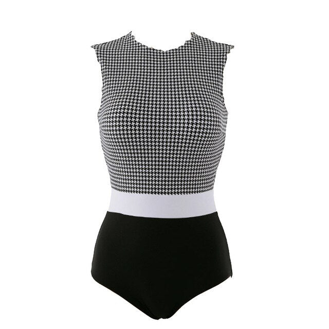 Korean Style One Piece Swimwear Women Plaid Swimwear Padded Swimsuit High Quality Bathing Suit sexy Monokini Beachwear 2021