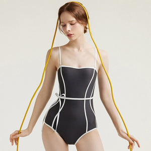 Korean Style One Piece Swimwear Women Solid Swimwear Padded Bandage Bathing Suit sexy Monokini Beachwear Backless