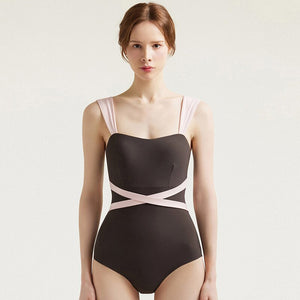 Korean Style One Piece Swimwear Women Solid Swimwear Padded Bandage Bathing Suit sexy Monokini Beachwear Backless