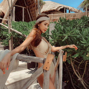 Korean Style One Piece Swimwear Women Solid Swimwear Push Up Swimsuit High Quality Bathing Suit sexy Monokini beachwear 2020 New
