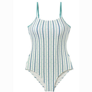 Korean Style One Piece Swimwear Women Striped Swimwear Padded Swimsuit Padded Bathing Suit sexy Monokini Beachwear 2022