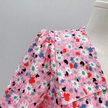 Load image into Gallery viewer, Korean Style Spring Blouse Women Pink Flower Puff Sleeve Top Ladies Elegant Peter Pan Collar Lace Up Bow Chic Blouse 2021 New