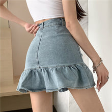Load image into Gallery viewer, L-4XL plus size fashion short skirt 2021 summer high waist fishtail skirt A-line mini skirt was thin and large size skirt women