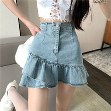 Load image into Gallery viewer, L-4XL plus size fashion short skirt 2021 summer high waist fishtail skirt A-line mini skirt was thin and large size skirt women