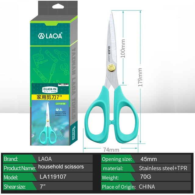 LAOA Stainless Household Scissors Multi Shears for Kitchen Made in Taiwan Crimp Tool Wire Cutting Hand Tools