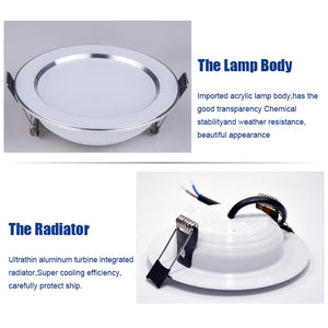 LED Downlight Dimmable 5W 7W 9W 12W 15W Waterproof Warm White Cold White Recessed LED Lamp Spot Light AC220V 230V