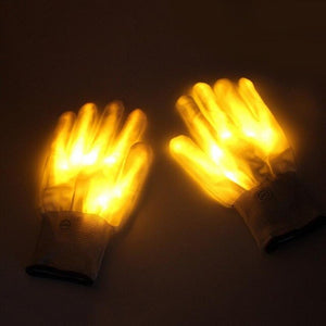 LED Gloves Neon Guantes Glowing Halloween Party Light Props Luminous Flashing Skull Gloves Stage Costume Christmas Supplies