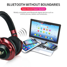 Load image into Gallery viewer, LED Light Wireless Bluetooth Headphones 3D Stereo Earphone  With Mic Headset Support TF Card FM Mode Audio Jack
