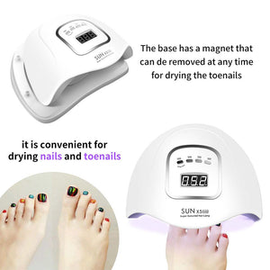 LED Nail Lamp for Manicure 80/54W Nail Dryer Machine UV Lamp For Curing UV Gel Nail Polish With Motion sensing LCD Display