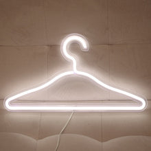 Load image into Gallery viewer, LED Neon Light Sign Clothes Stand USB Powered Hanger Night Lamp for Bedroom Home Wedding Clothing Store Art Wall Decor Xmas Gift