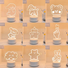 Load image into Gallery viewer, LED Night Lamp New Acrylic Lights 3D Stereo Desk Bedroom Decor Gift Warm White Lamp Holiday Kids Gift for Birthday Festival