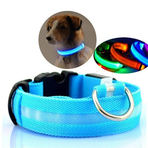LED Pet Nylon Dog Collar Night Safety Flashing Glow In The Dark Dog Leash Dogs Luminous Fluorescent Collars Collar Perro