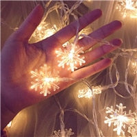 Load image into Gallery viewer, LED Snowflake String Lights Snow Fairy Garland Decoration for Christmas tree New Year Room Valentine&#39;s day Battery Plug Operated