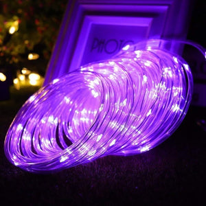LED Solar Sensor Strip Lights Outdoor Fairy Lighting String Copper wire Tube Light Street Garland Decors for Garden Patio Trees