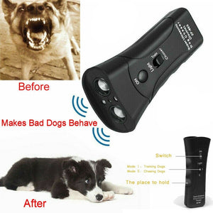 LED Ultrasonic 3 in 1 Anti Barking Training Repeller Control Trainer Pet Dog Repeller Stop Bark Training Device Trainer#