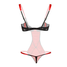 Load image into Gallery viewer, Lace Bow Backless Nightwear Teddy Lenceria Sexi Para Mujer Black Red Women Open Cupless Bra Crotchless Bodysuit Lingerie Sling