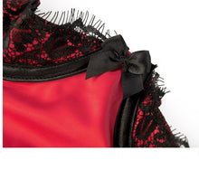 Load image into Gallery viewer, Lace Bow Backless Nightwear Teddy Lenceria Sexi Para Mujer Black Red Women Open Cupless Bra Crotchless Bodysuit Lingerie Sling