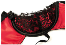 Load image into Gallery viewer, Lace Bow Backless Nightwear Teddy Lenceria Sexi Para Mujer Black Red Women Open Cupless Bra Crotchless Bodysuit Lingerie Sling