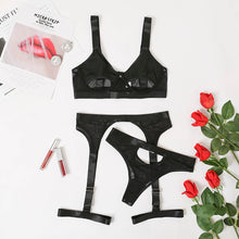 Load image into Gallery viewer, Lace Hollow Out  Sexy Lingerie Sexy 3 Piece Set Wireless Lace Erotic Lingerie Underwear Women Underwire Bra Set Sensual Lingerie