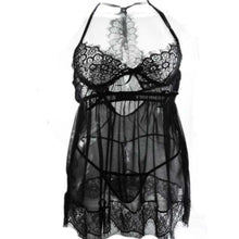 Load image into Gallery viewer, Lace Plus Size Night Dress Lingerie Womens Clothing Sexy See Though Sleepwear Spaghetti Strap hollow nighties for lady