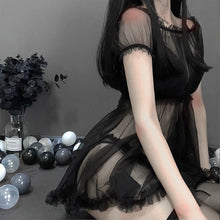 Load image into Gallery viewer, Lace Sexy Lingerie Black White Transparent Lovely Babydoll Cute Princess Nightdress Sleepwear Lolita Kawaii Chiffon Dress