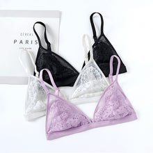 Load image into Gallery viewer, Lace bralette Ladies Thin Lace Bra Sexy Floral Translucent Bralet Underwear Women Lace Bralette Bra Wireless Seamless Lingerie