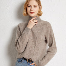 Load image into Gallery viewer, Ladies Autumn And Winter New Cashmere Sweater Knit Sweater Half High Neck Loose Style Y2k Hedging Plus Size Sweaters For Women