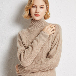 Ladies Autumn And Winter New Cashmere Sweater Knit Sweater Half High Neck Loose Style Y2k Hedging Plus Size Sweaters For Women