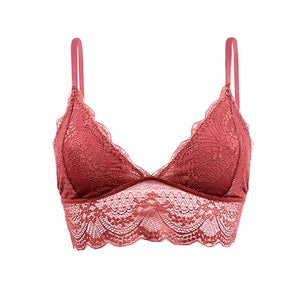 Ladies Bra Lace Bralette Top Sexy Halter Lingerie Underwear Intimate Bra 3/4 Cups Crop Top Unlined Soft Bras Translucent