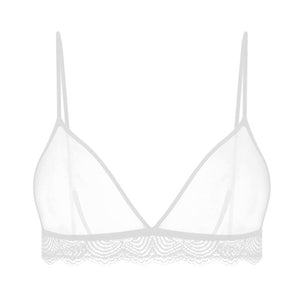 Ladies Bra Lace Bralette Top Sexy Halter Lingerie Underwear Intimate Bra 3/4 Cups Crop Top Unlined Soft Bras Translucent