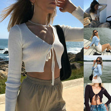 Load image into Gallery viewer, Ladies Front Tie Up Cropped Bolero Shrug Womens Wrap Open Cardigan Top