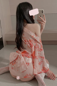 Ladies Janpanese Traditional Kimono Sexy Cosplay Costumes Maid Oufits Women Kawaii Pink Cute Lingerie Pajamas Roleplay