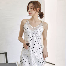 Load image into Gallery viewer, Ladies Sexy Silk Satin Night Dress Sleeveless Nighties V-neck Nightgown Nightdress Lace Sleepwear Nightwear for Women M-XL F156
