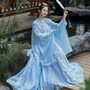 Large Plus Size Female Hanfu Chinese Princess Dress Women Fantasia Kimono Cardigan and Dress Carnival Costume Outfit for Lady