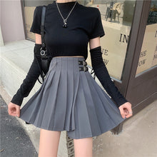 Load image into Gallery viewer, Large Size Gray Pleated Skirt for Plump Girls Autumn Skirt Women&#39;s High Waist Skirt Irregularly Slimming A- line Skirt