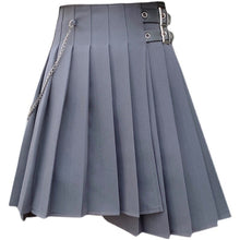 Load image into Gallery viewer, Large Size Gray Pleated Skirt for Plump Girls Autumn Skirt Women&#39;s High Waist Skirt Irregularly Slimming A- line Skirt