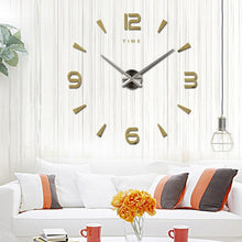 Load image into Gallery viewer, Large Wall Clock Quartz 3D DIY Big Decorative Kitchen Clocks Acrylic Mirror Stickers Oversize Wall Clock Home Letter Home Decor