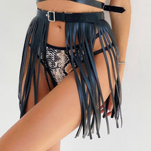 Load image into Gallery viewer, Leather Cage Skirt Harness Body Fetish Sexy Harness Women Cage Mature Bondage Gear Suspender Belt Sex Toy Goth Accessories