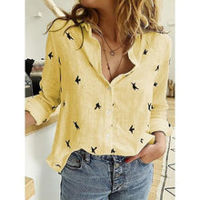 Load image into Gallery viewer, Leisure White Yellow Shirts Button Lapel Cardigan Top Lady Loose Long Sleeve Oversized Shirt Womens Blouses Spring Blusas Mujer