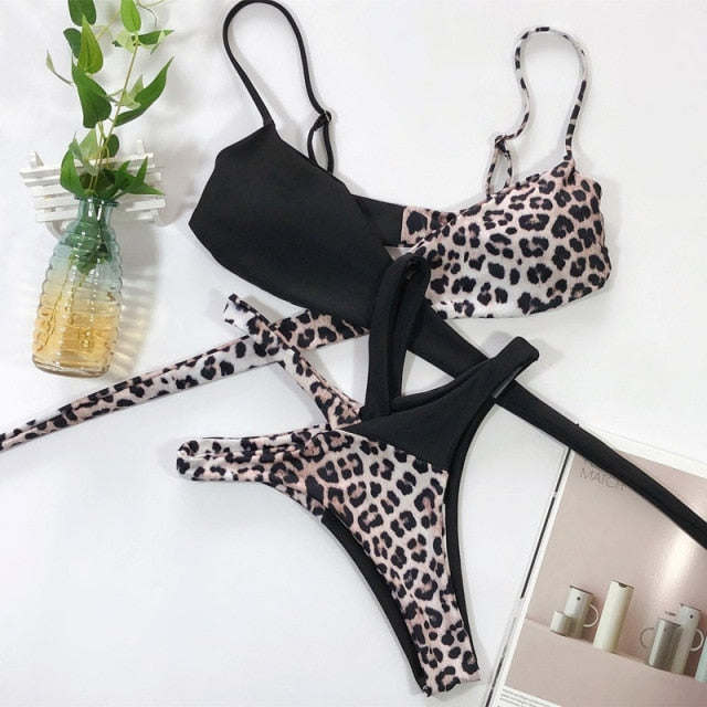 Leopard Bikini Set 2021 Push Up Bikinis Sexy Swimsuit For Women Swimwear Brazilian Biquini Thong Bathing Suit Swimming Suits