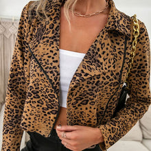 Load image into Gallery viewer, Leopard Jacket Vintage and Sexy Style for Streets Party Notched Lapel Zipper Front Short Jackets Outwear Women&#39;s Jacket Autumn