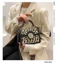 Load image into Gallery viewer, Leopard print small bag ladies new trend fashion one-shoulder diagonal autumn and winter portable small square bag