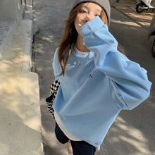 Load image into Gallery viewer, Letter Printing Round Neck Batwing Sleeve Women Hoodie Solid Loose Long Sleeved Sweater 2022 Spring New Street Style Pullover