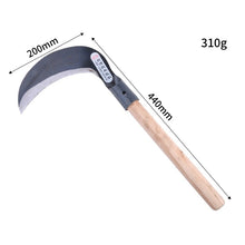 Load image into Gallery viewer, Lightweight Gardening Grass Sickle knife Manganese Steel Sharp Long Handle Hand Sickle Hand Scythe for Weeding Garden Tool